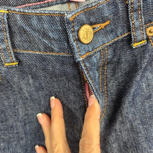 Lilly Pulitzer Y2K Main Line Fit Cropped Blue Denim Dark Wash Denim Jeans Size 2 - Picture 8 of 14